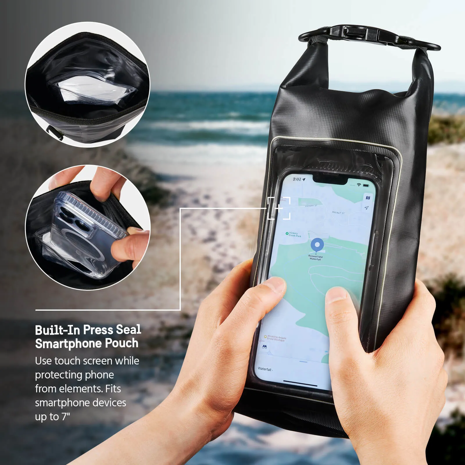 2 Pack Pelican Marine Water Resistant Dry Bag (Stealth Black)