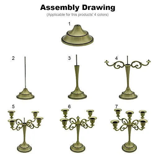 5-Candle Metal Candelabra Candlestick 10.6 inch Tall Candle Holder