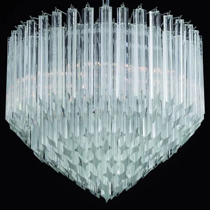 60 Cm Custom Murano Glass Prism Point Chandelier