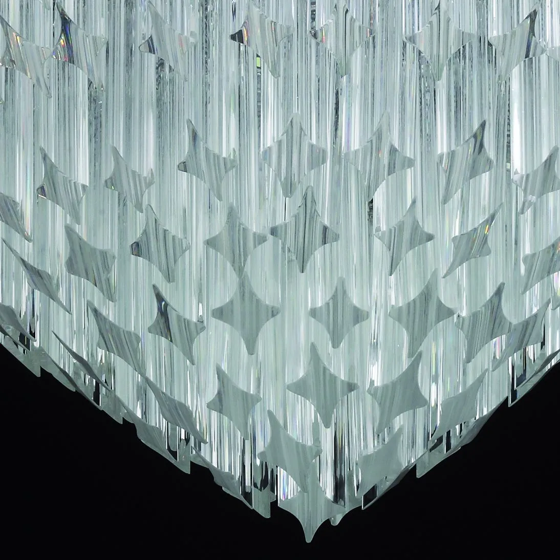 60 Cm Custom Murano Glass Prism Point Chandelier
