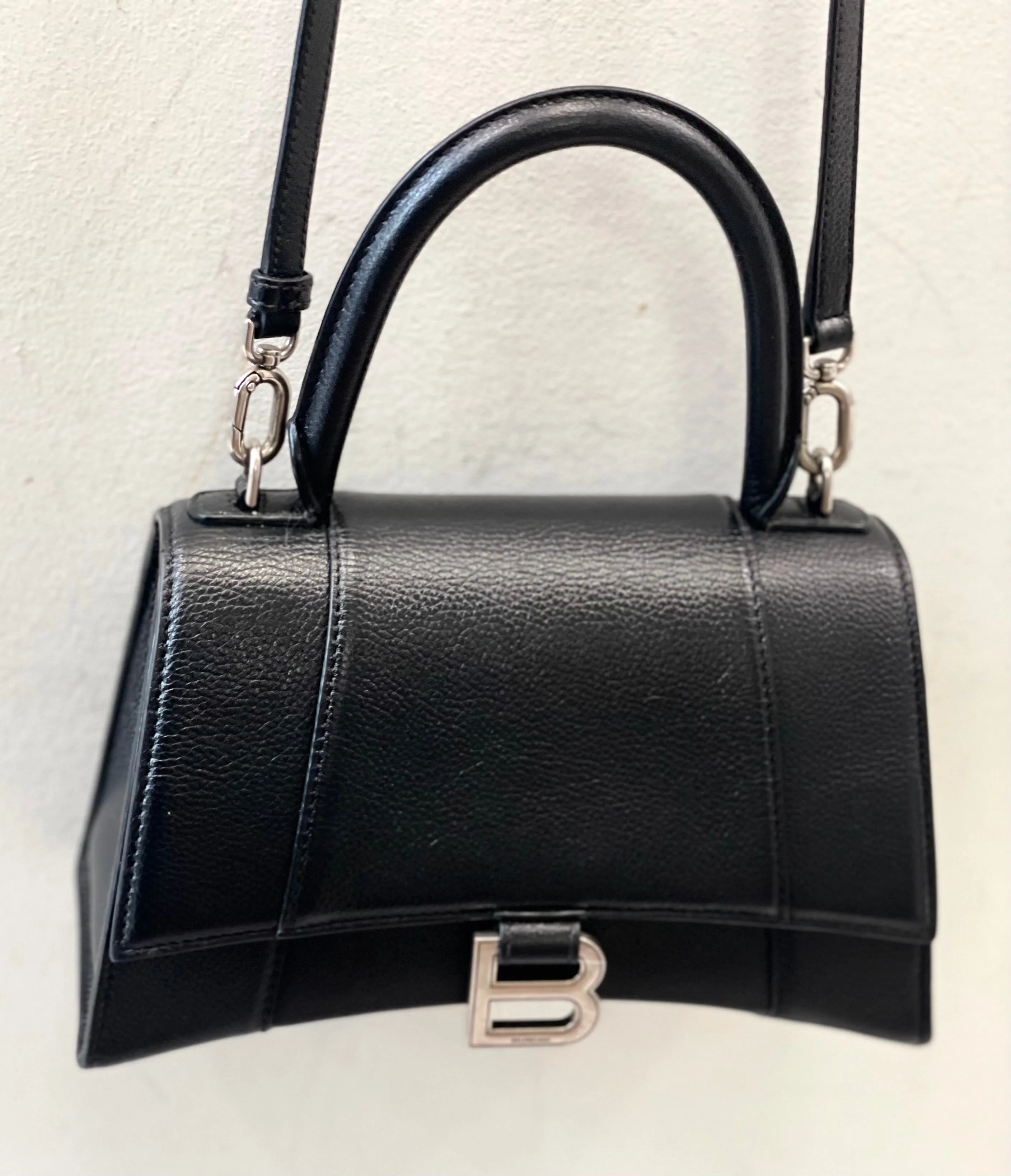 BALENCIAGA HOURGLASS SMALL CALFSKIN TOP HANDLE BAG