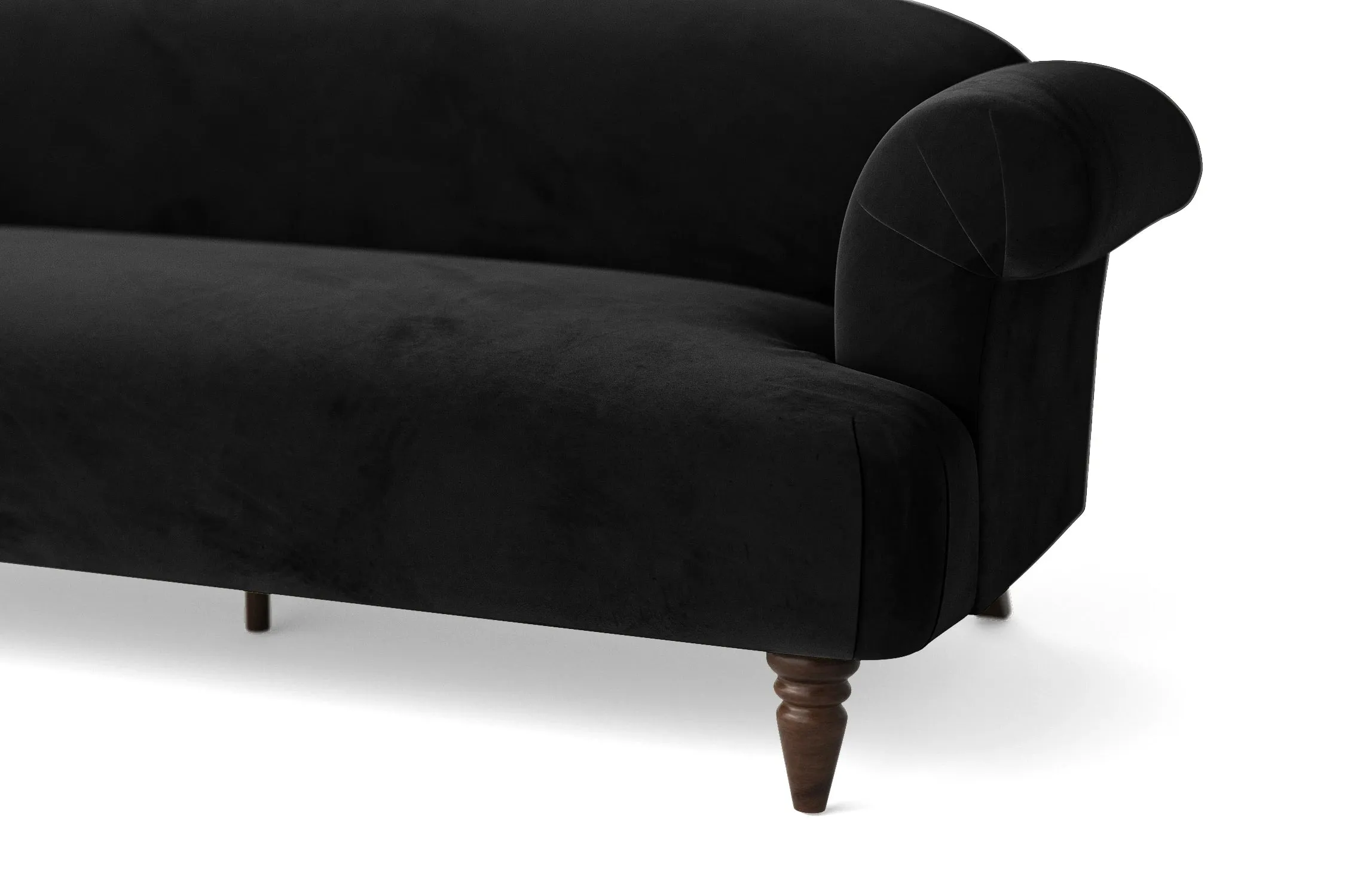 Barberton 3 Seater Sofa Black Velvet
