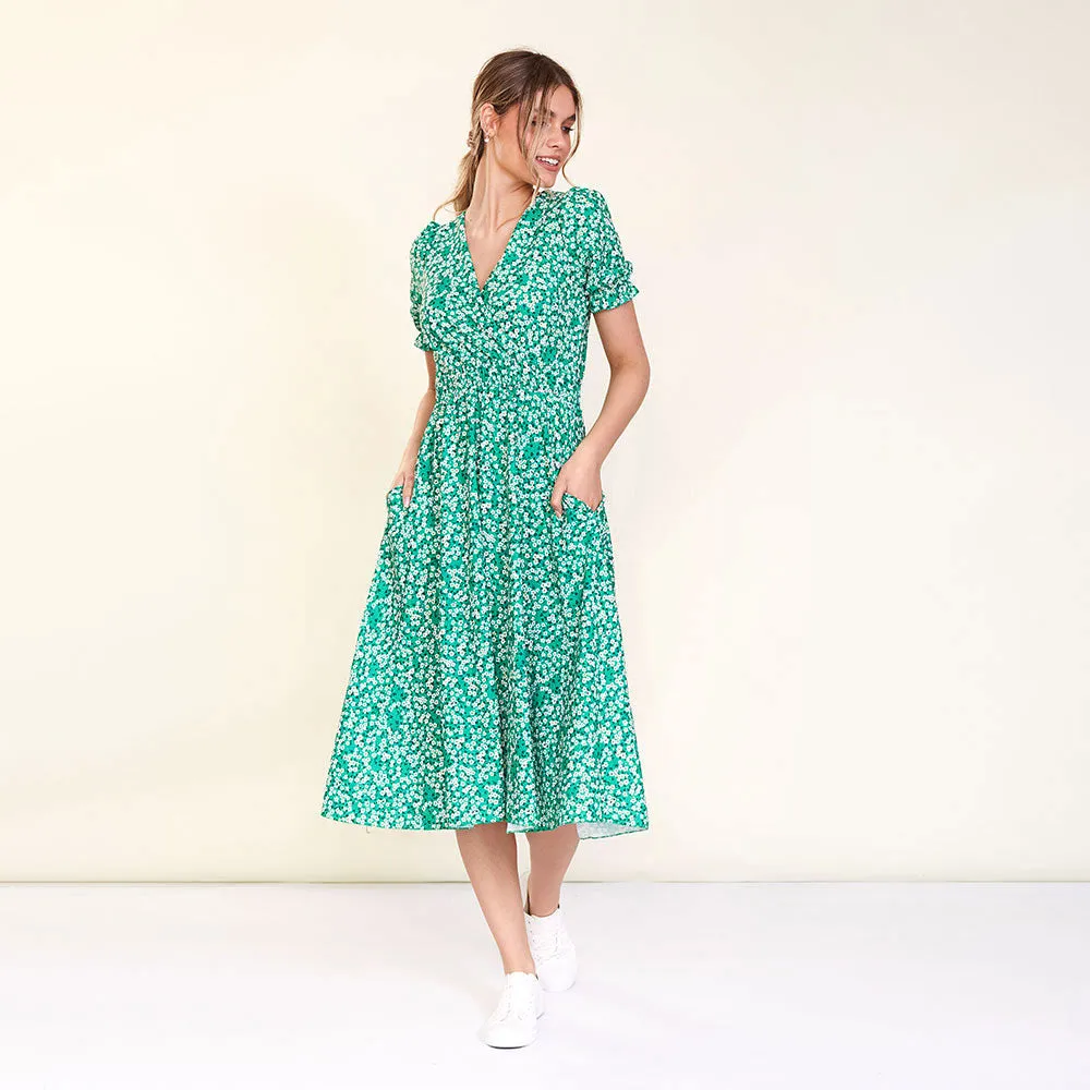 Belle Dress (Green Daisy)