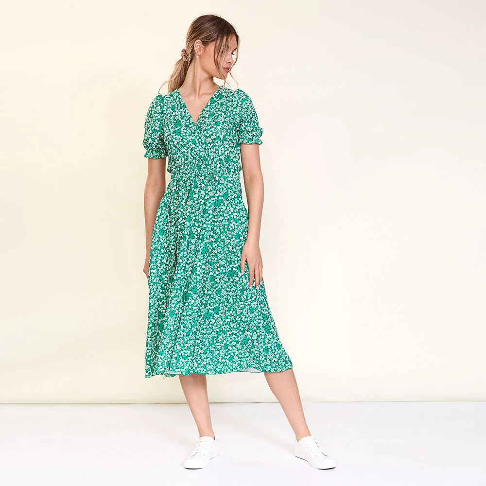 Belle Dress (Green Daisy)