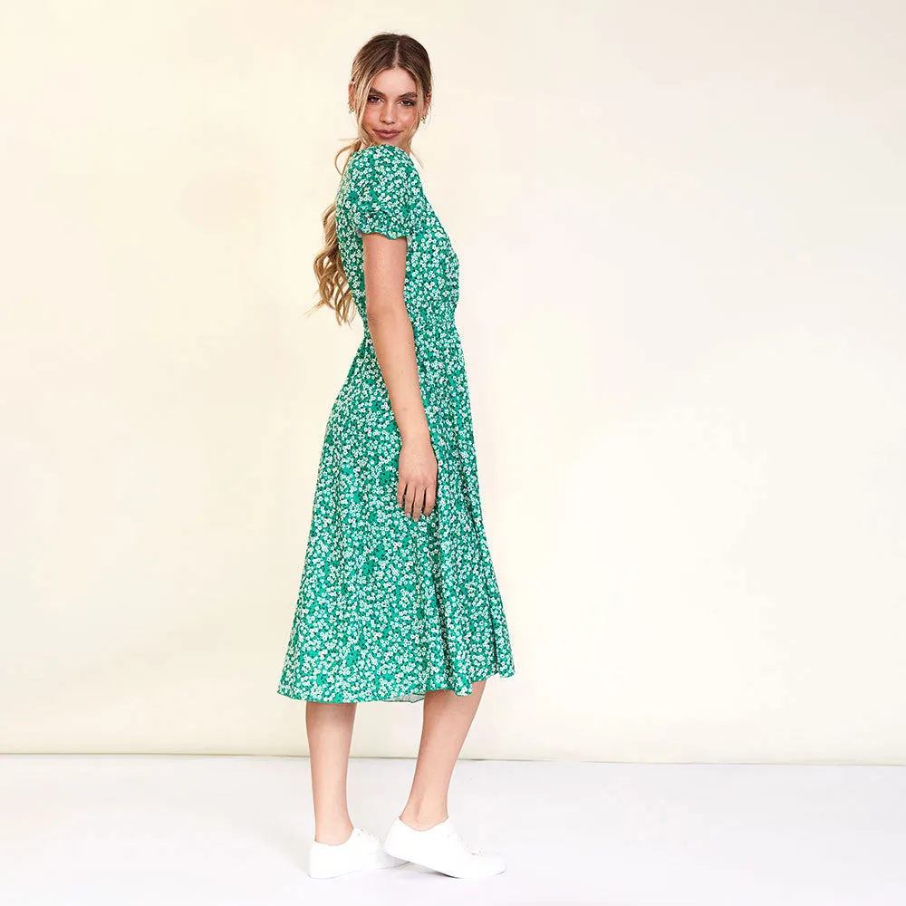 Belle Dress (Green Daisy)