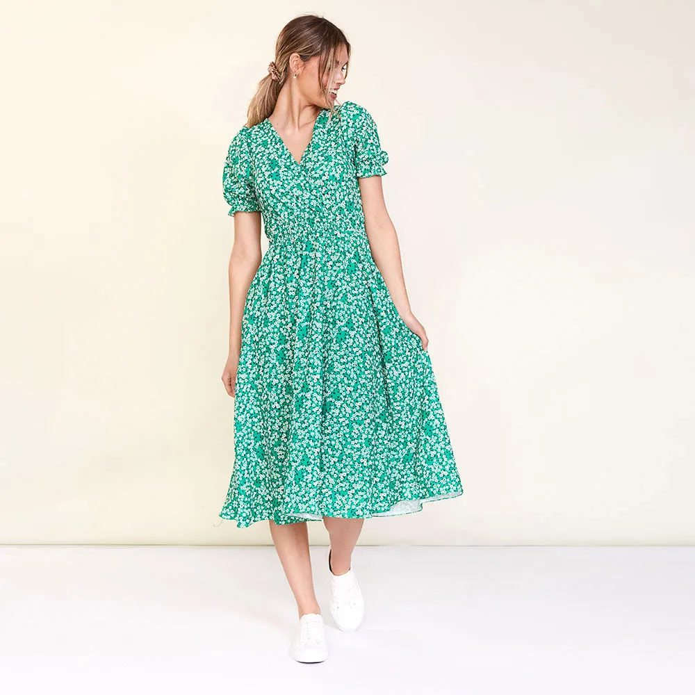 Belle Dress (Green Daisy)