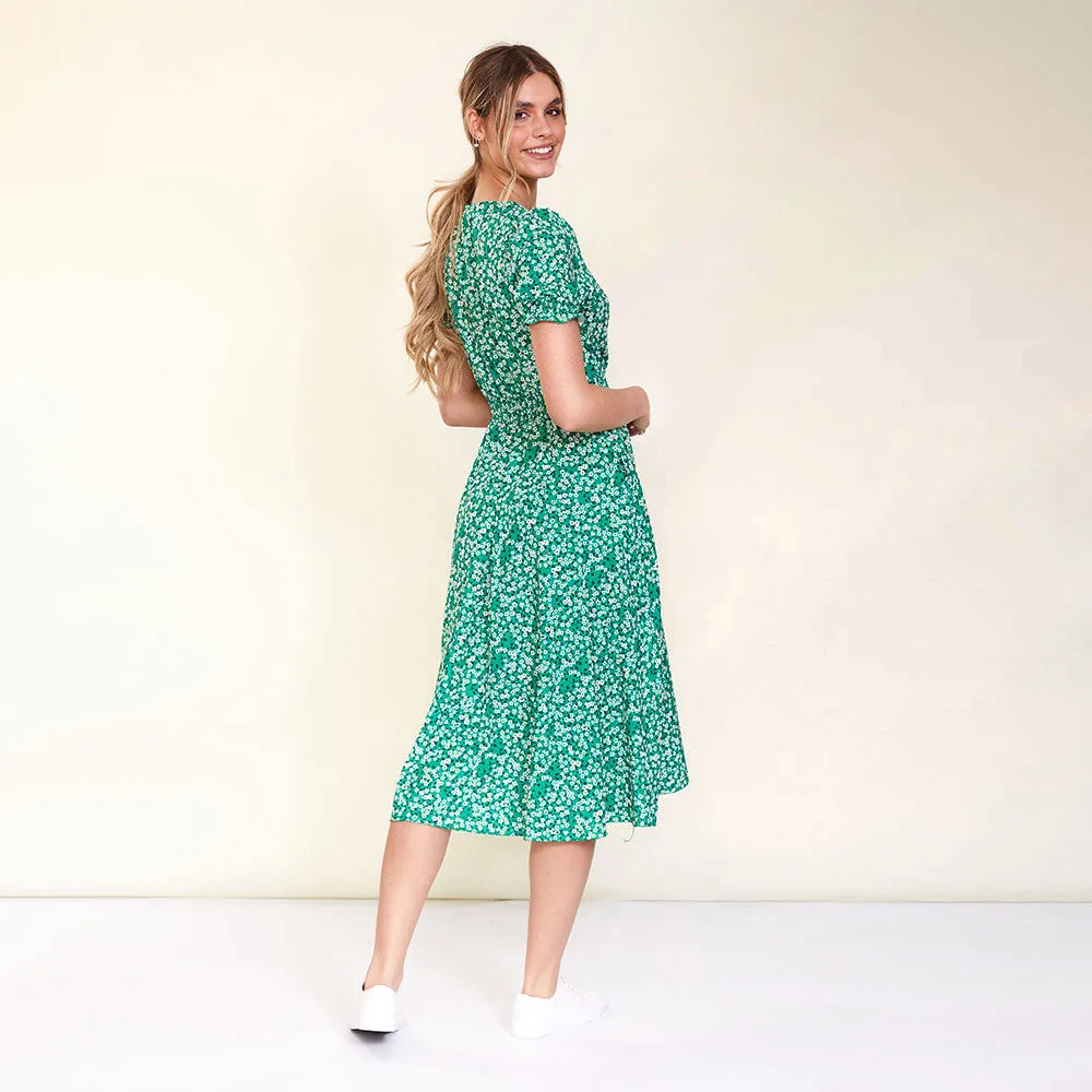 Belle Dress (Green Daisy)