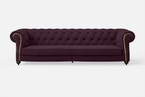 Bitonto 4 Seater Sofa Purple Linen Fabric