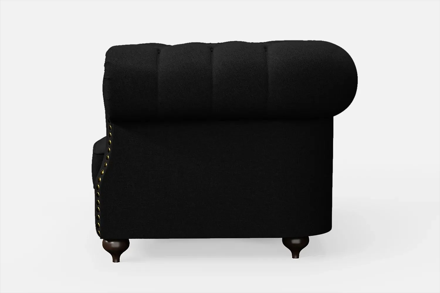 Bitonto Armchair Black Linen Fabric