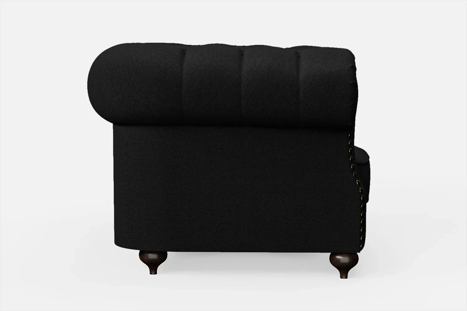 Bitonto Armchair Black Linen Fabric