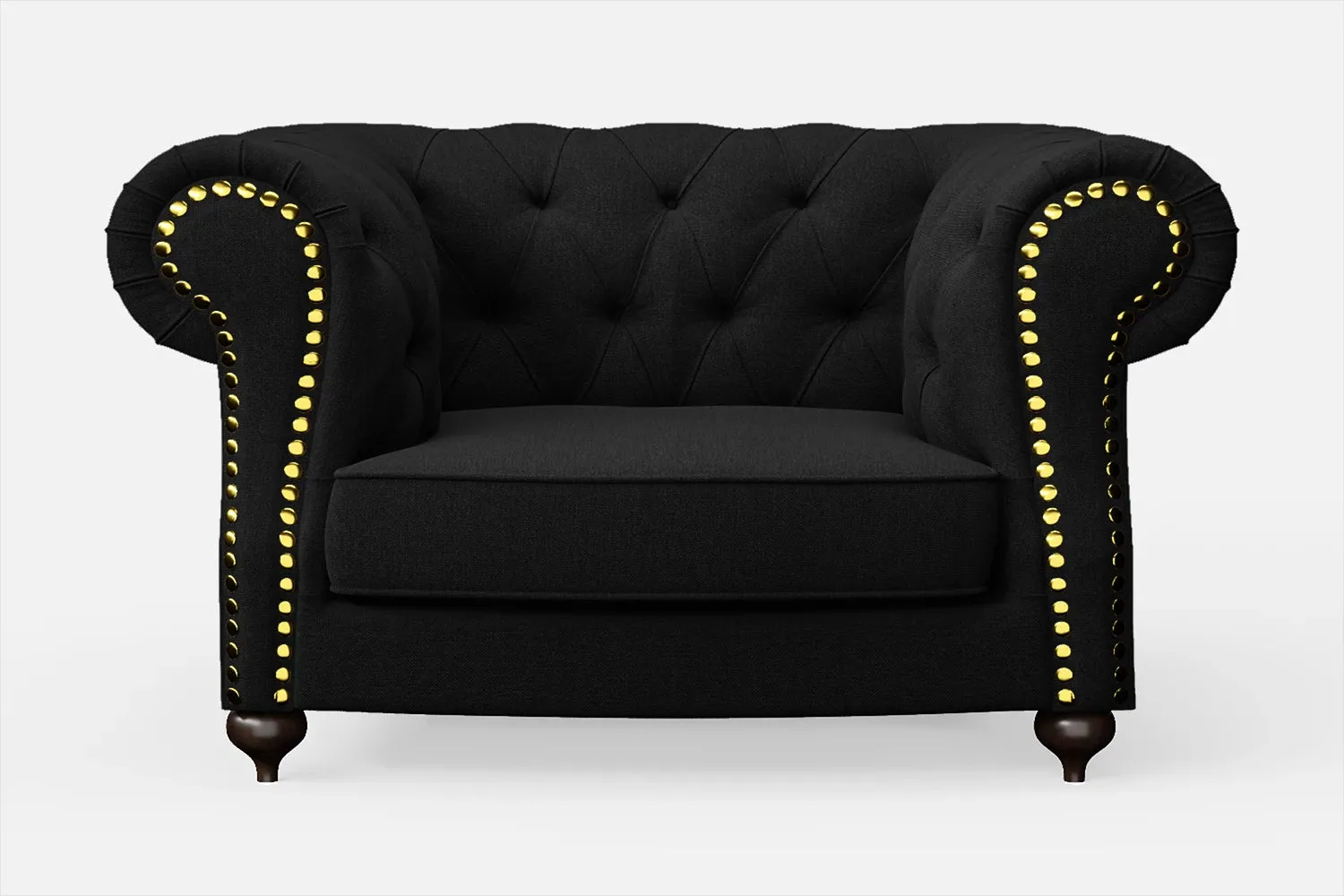 Bitonto Armchair Black Linen Fabric
