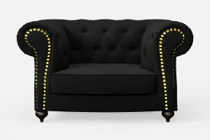 Bitonto Armchair Black Linen Fabric
