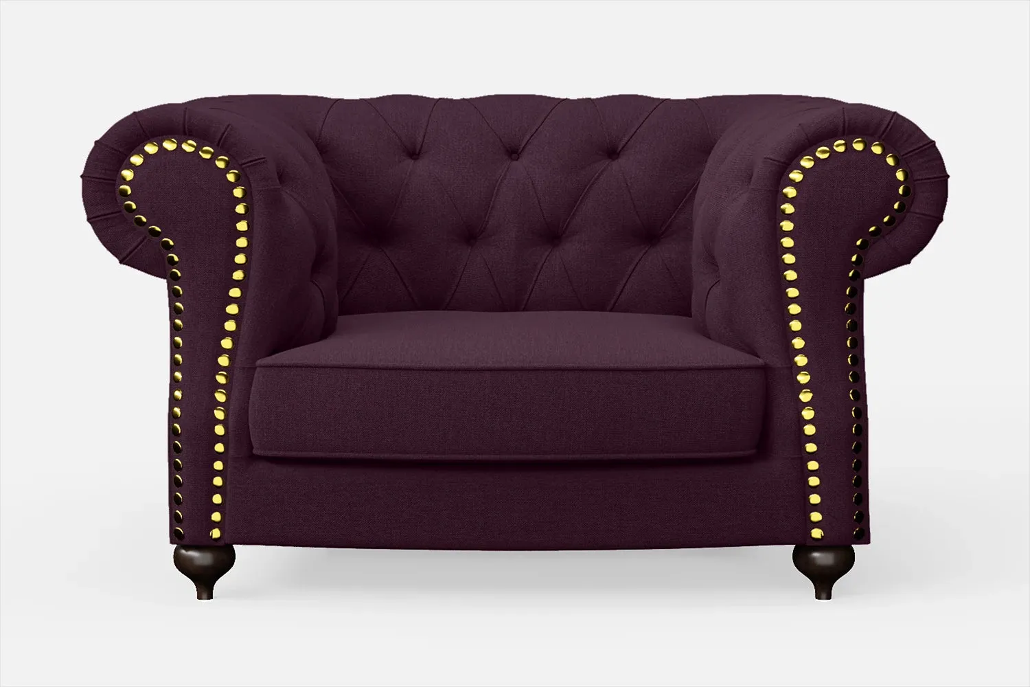 Bitonto Armchair Purple Linen Fabric