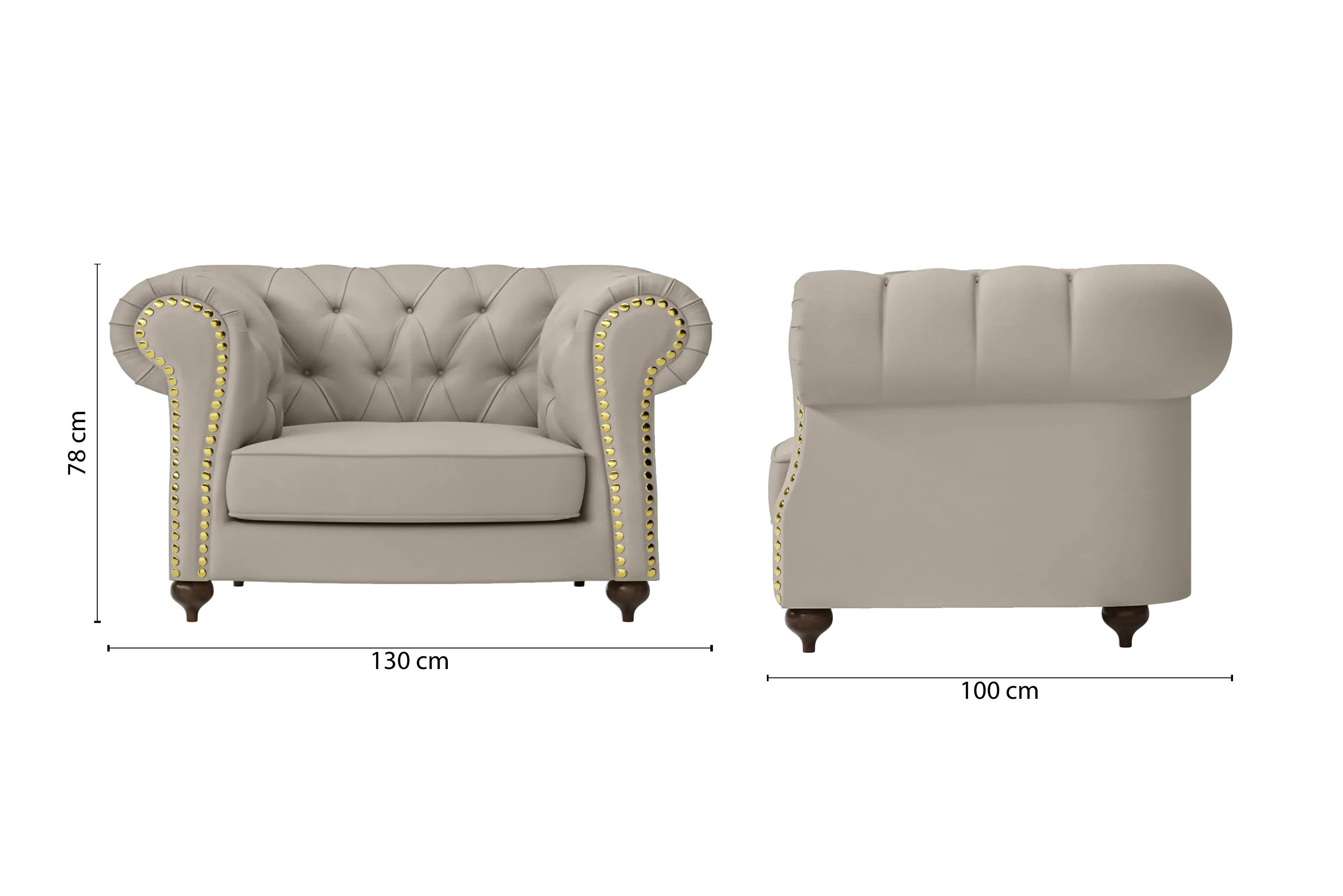 Bitonto Armchair Sand Leather