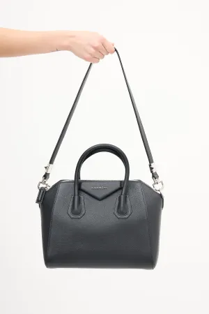 Black Leather Small Antigona Bag