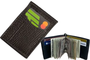 Black Shark Bifold Slim Profile Wallet With Money Clip
