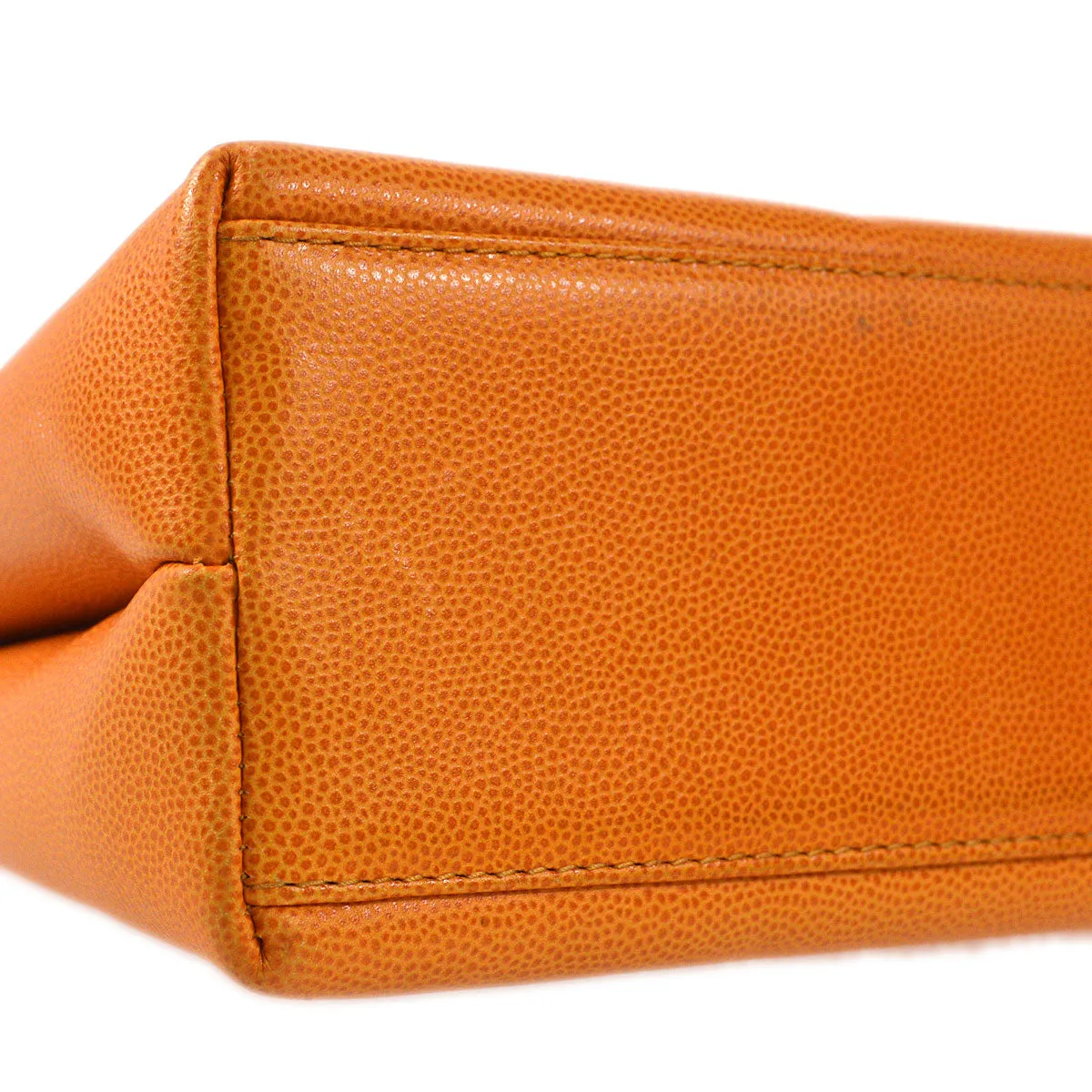Chanel 1997-1999 Orange Caviar Medium Shopping Handbag