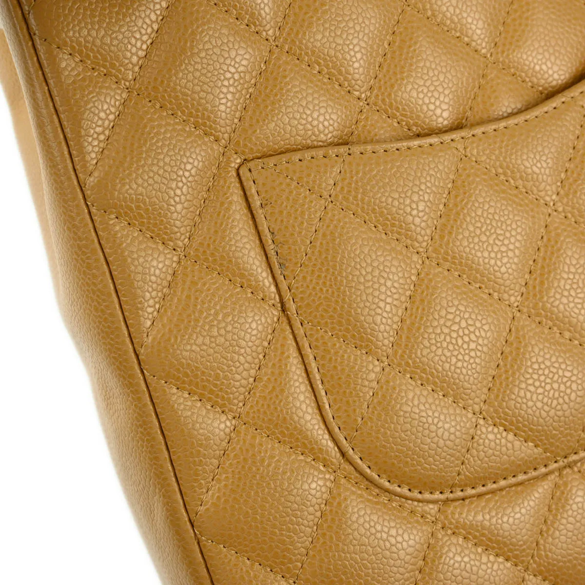 Chanel 2003-2004 Beige Caviar Petite Shopping Tote PST Chain Handbag