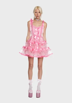 Charming Illusions Bow Mini Dress