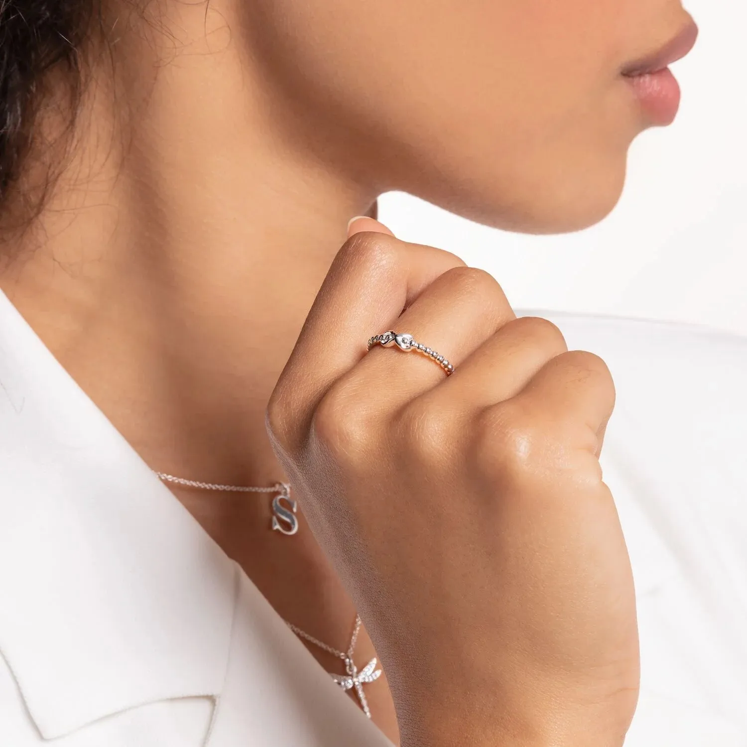 Charming Infinity Bubble Silver Ring