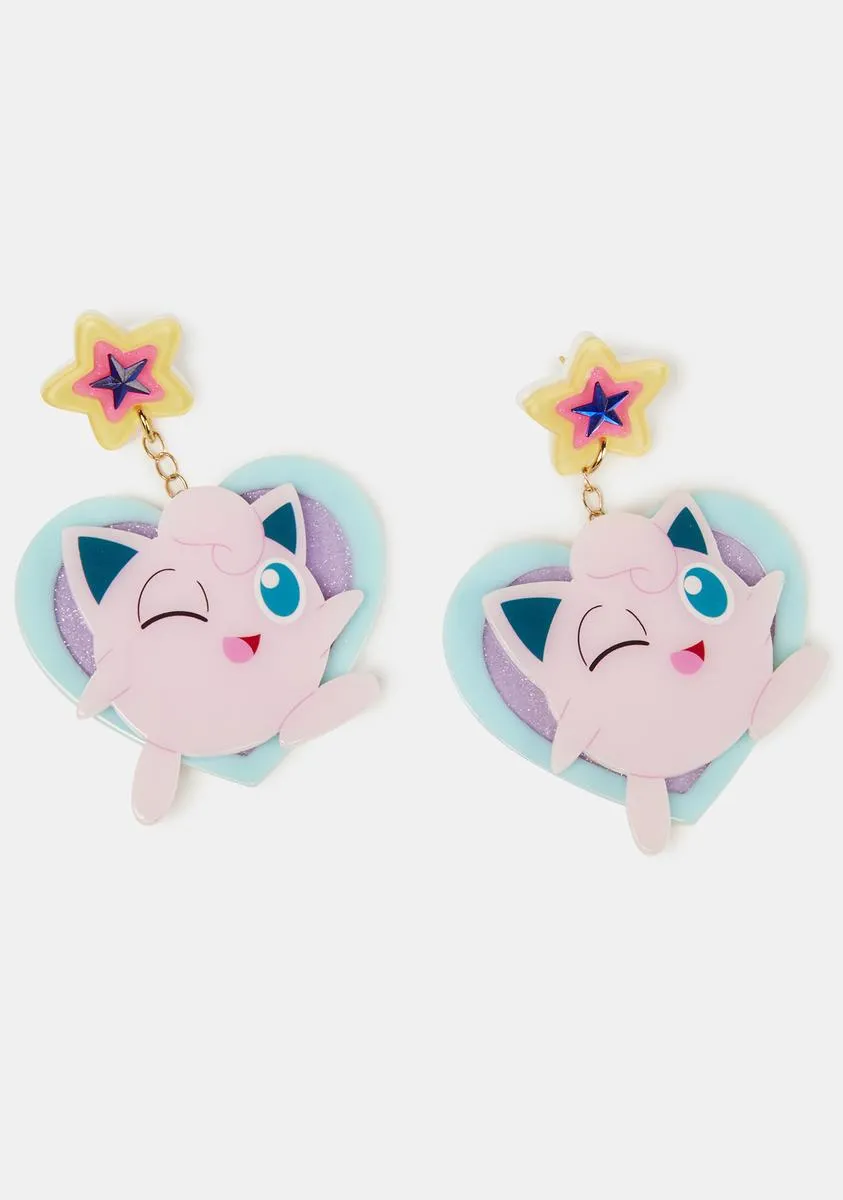 Charming Jigglypuff Drop Earrings
