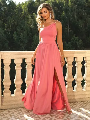 Charming Rose Cascade Flowing Asymmetrical Dress