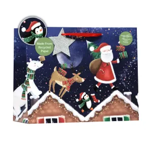 Christmas Santa On The Rooftops Gift Bag