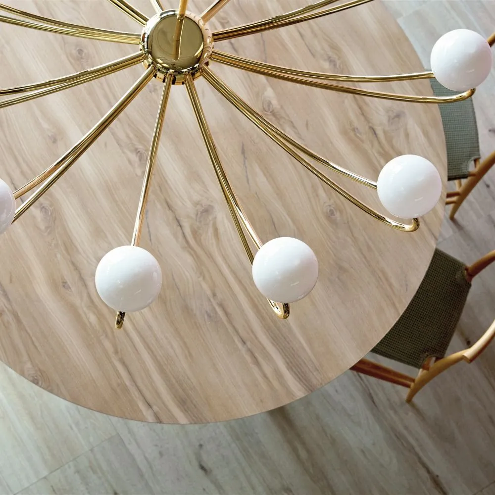 Contemporary 12 Arm Metal Chandelier