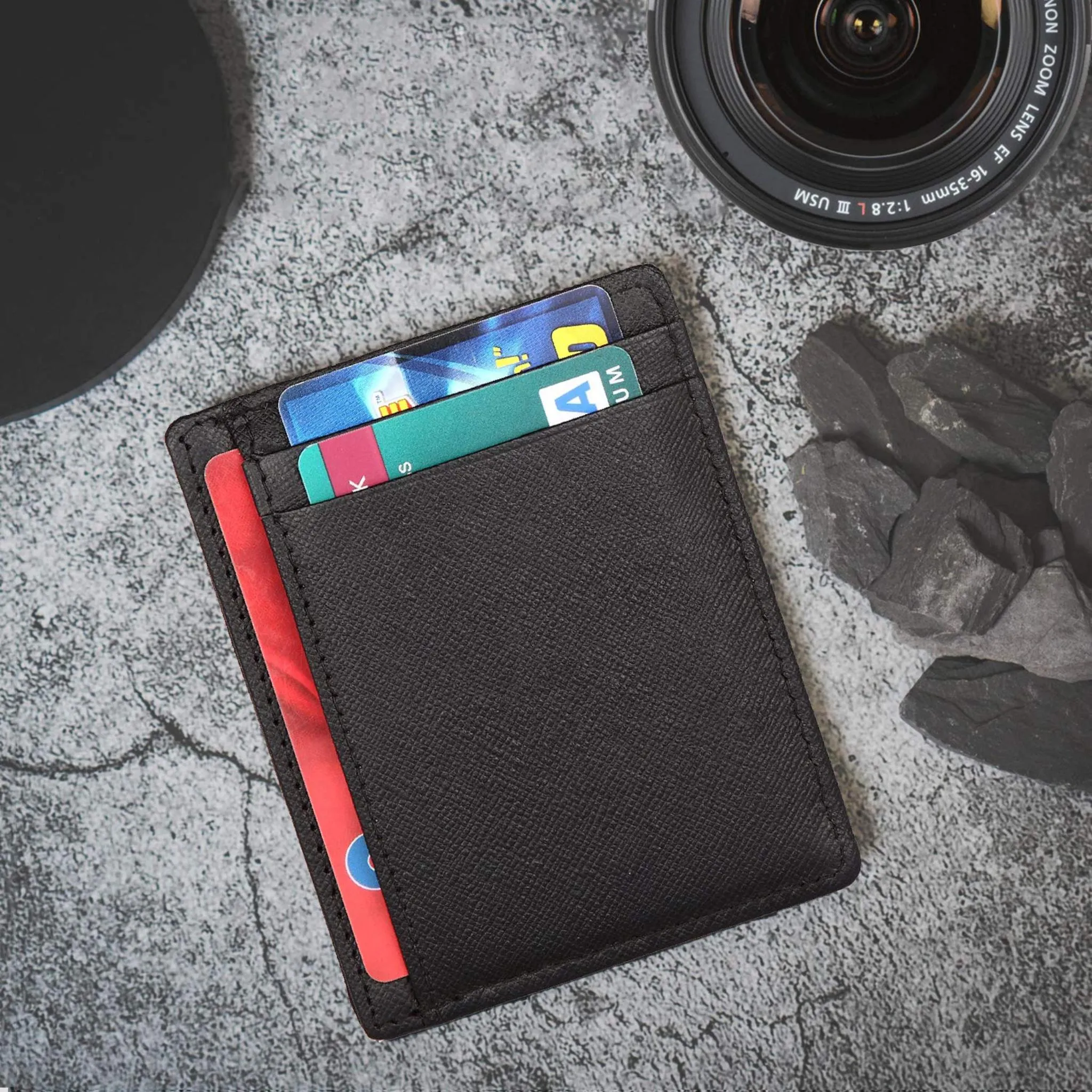 DALLAS RFID Protected Leather Card Holder for Men