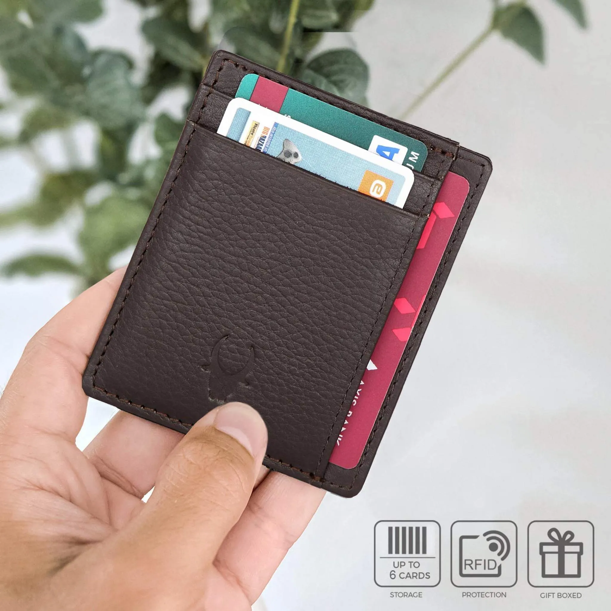 DALLAS RFID Protected Leather Card Holder for Men