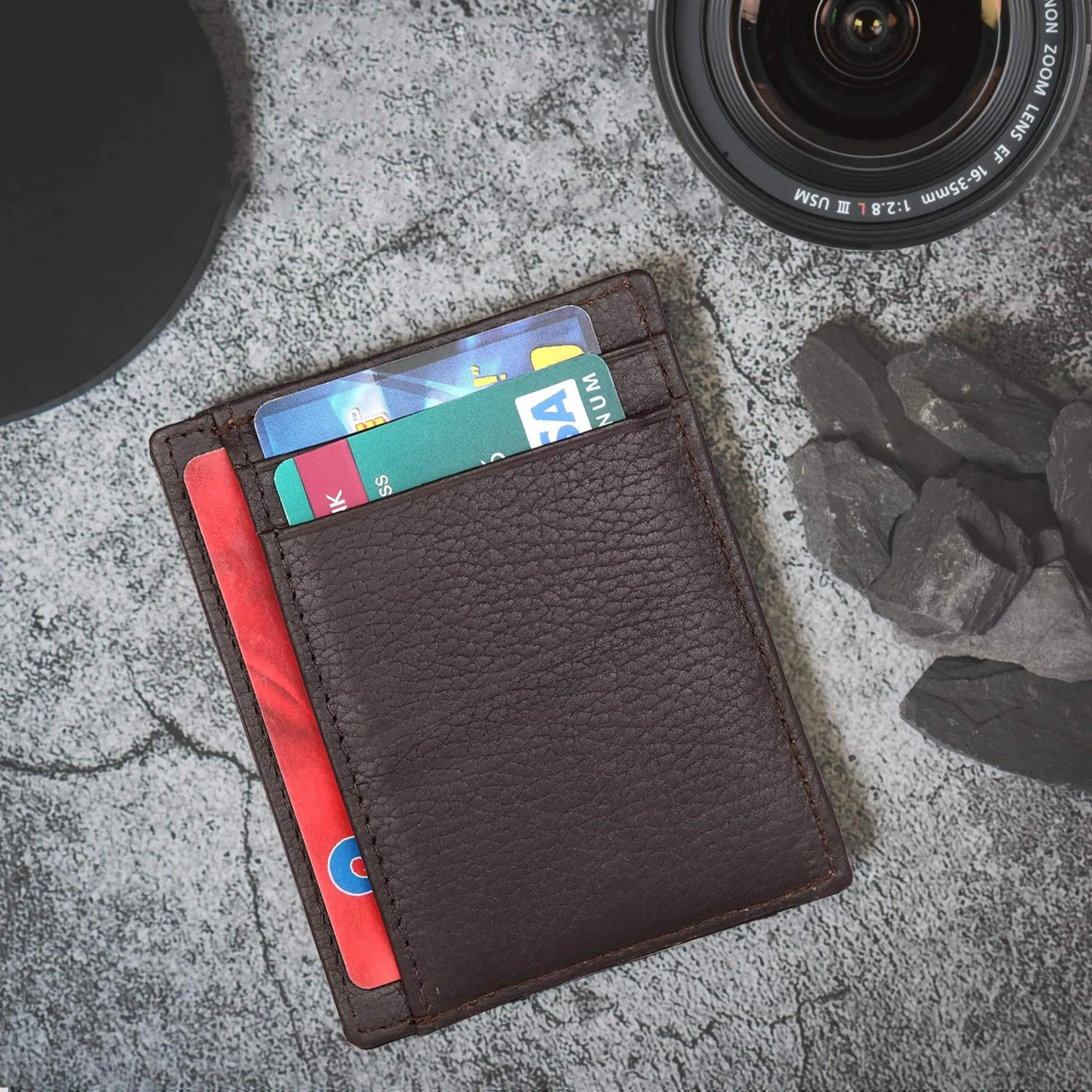 DALLAS RFID Protected Leather Card Holder for Men