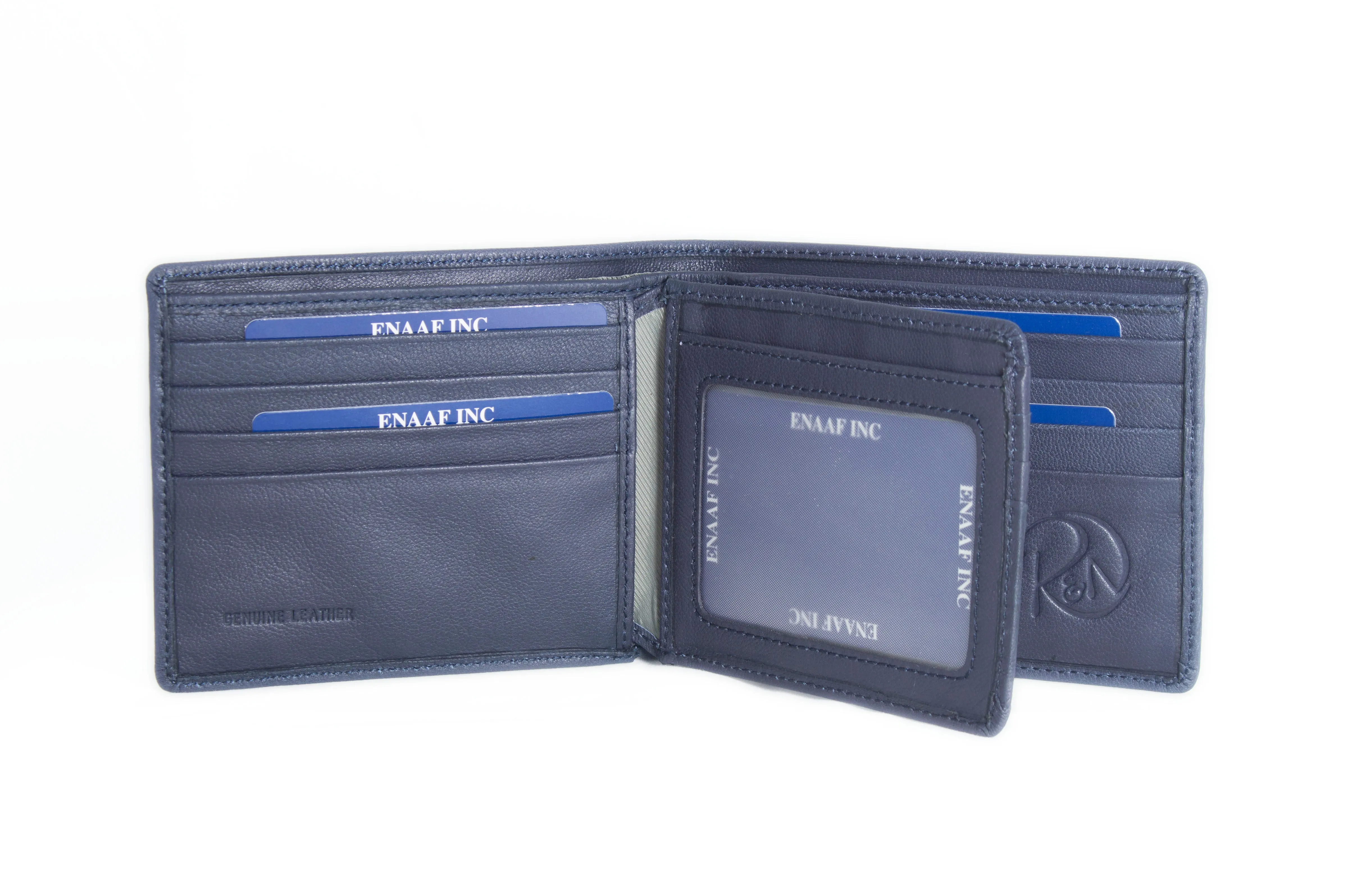 Dark Blue Genuine Leather Soft and Slim Wallet by ENAAF.