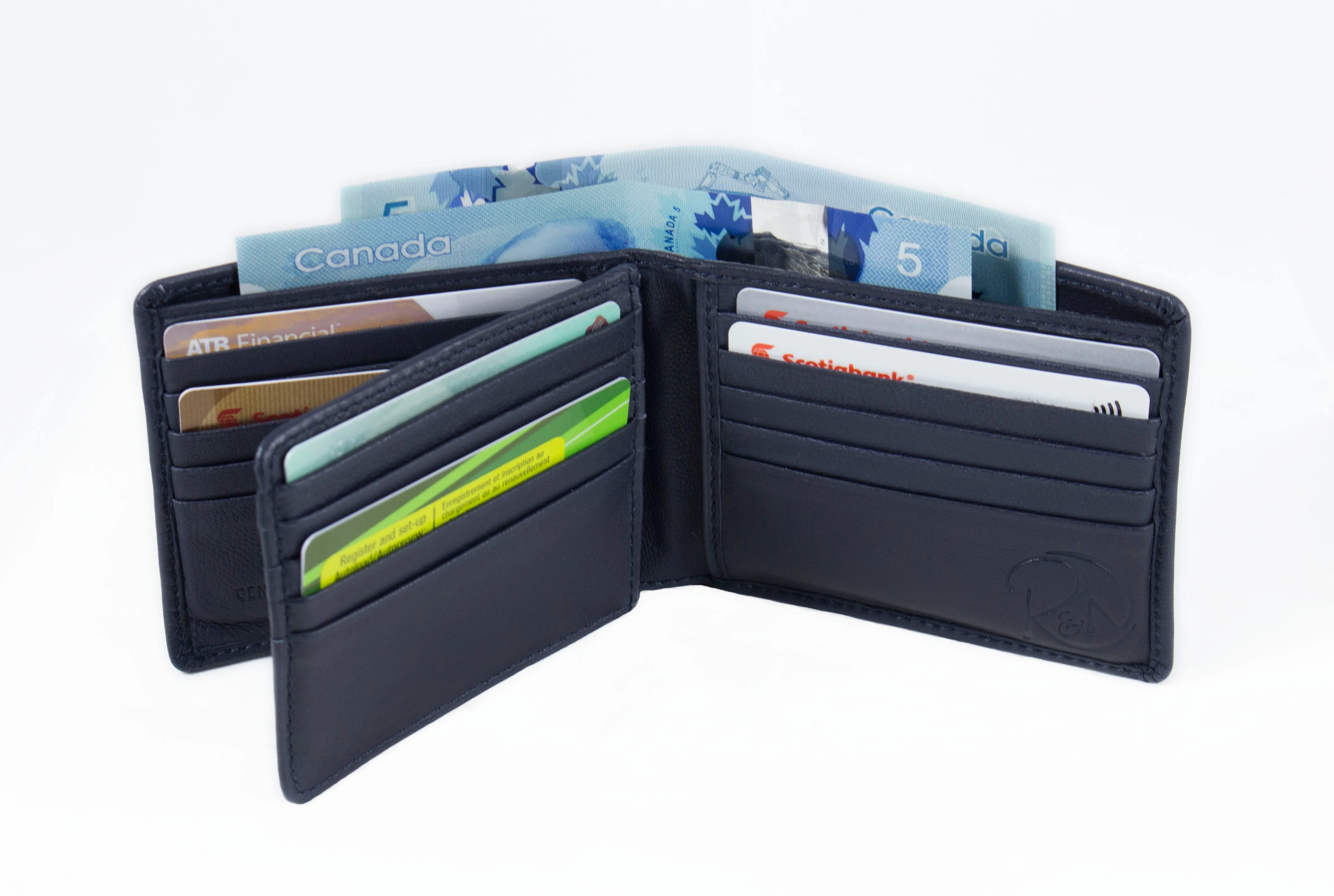 Dark Blue Genuine Leather Soft and Slim Wallet by ENAAF.