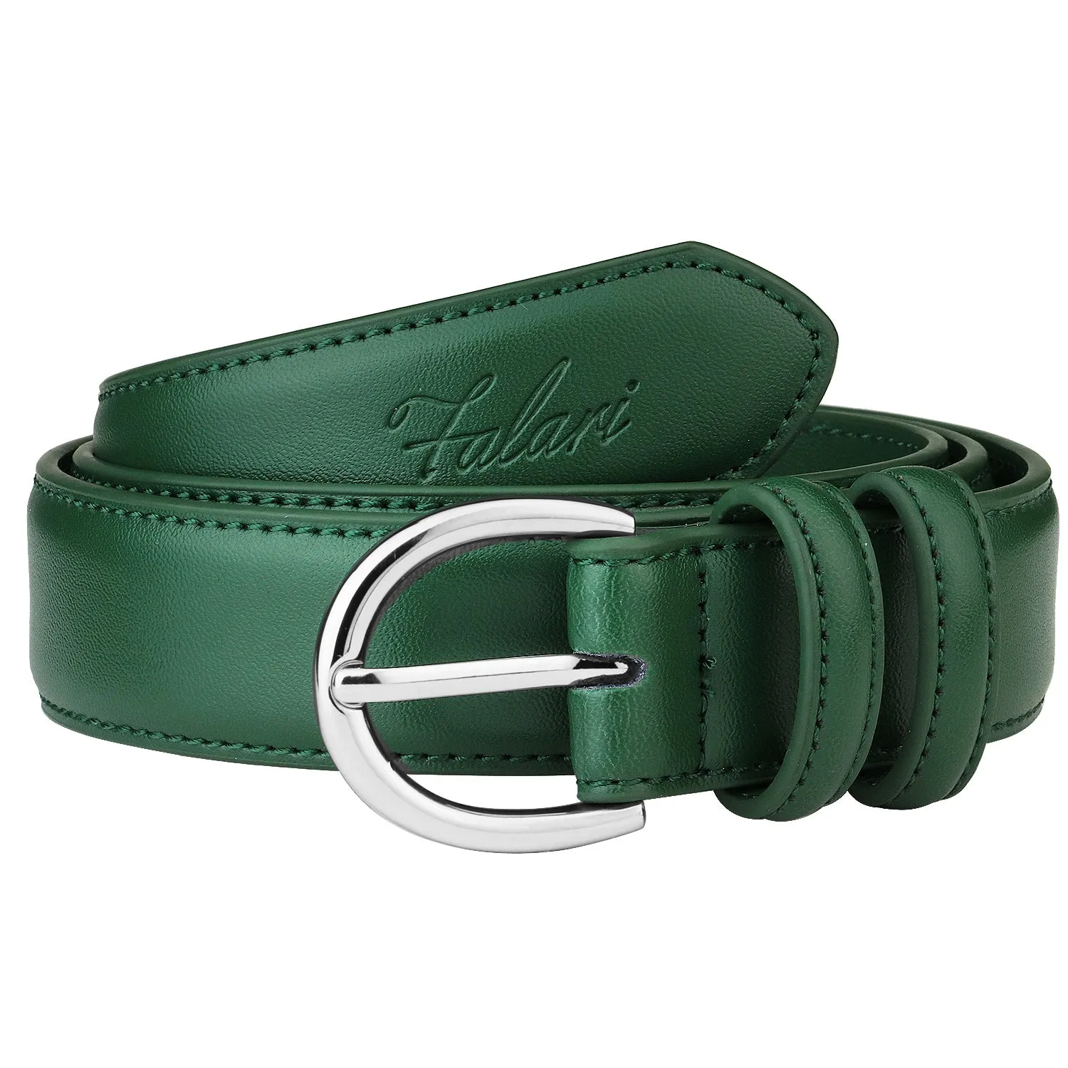 Falari Women Genuine Leather Belt Fashion Dress Belt With Single Prong Buckle 6028 Part 1