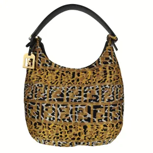 Fendi Fendi Hobo handbag in animalier canvas - '10s