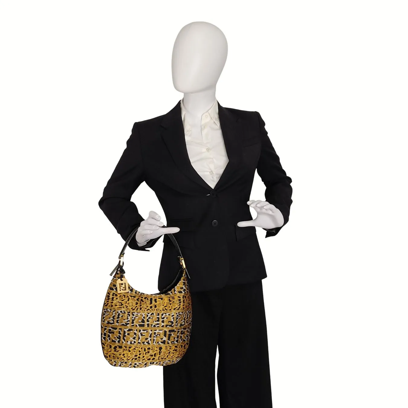 Fendi Fendi Hobo handbag in animalier canvas - '10s