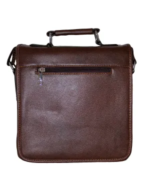 Fino HX-623 Unisex Basic Brown Faux Leather Sling Bag - Brown