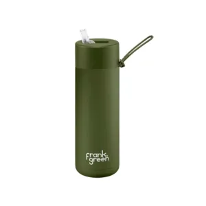 Frank Green Ceramic Reusable Bottle With Straw Lid 595ml/20oz - Khaki