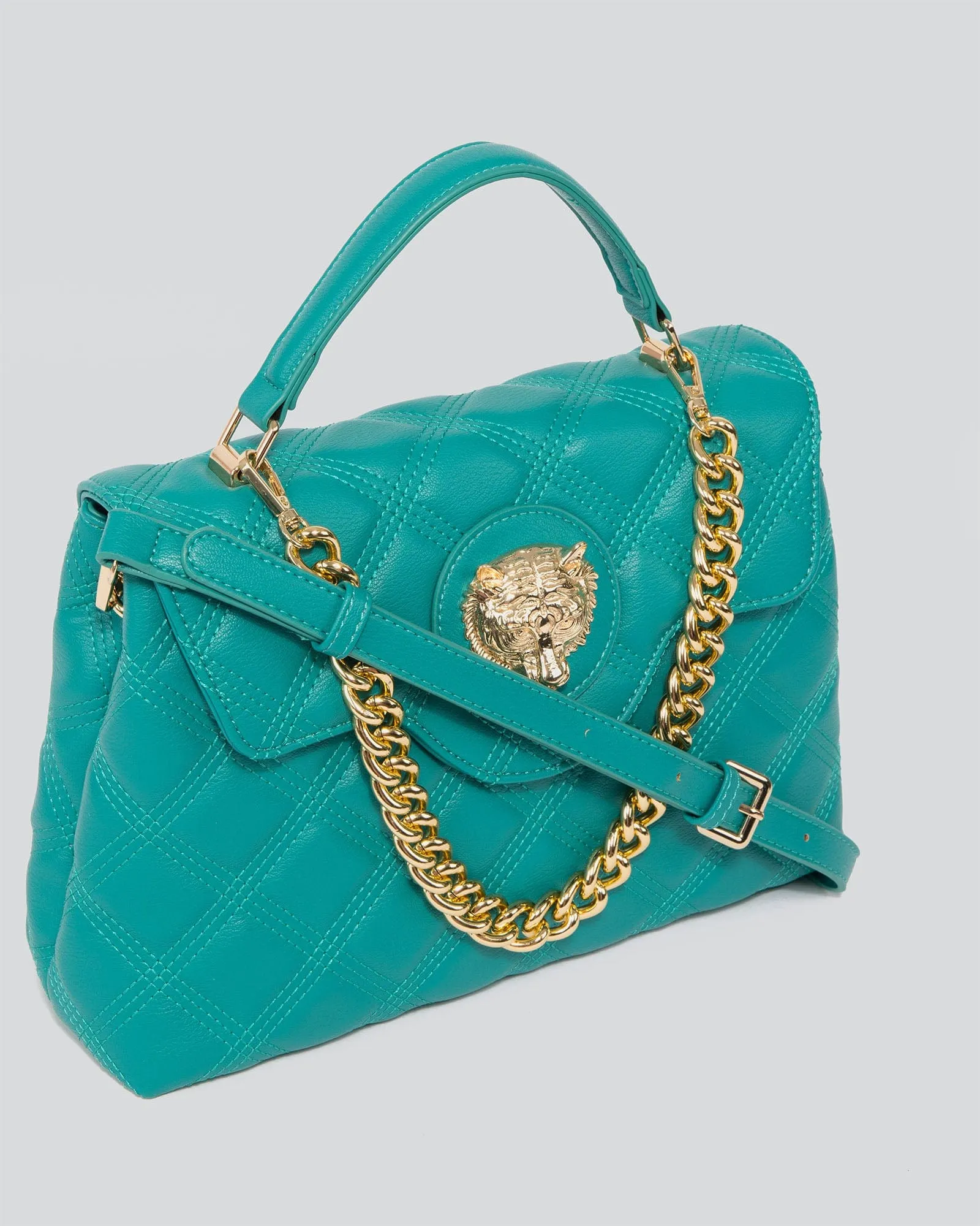 Green Asma Chain Top Handle Bag