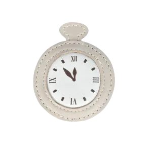 Guar Clip | Clock | Ivory Classic Leather