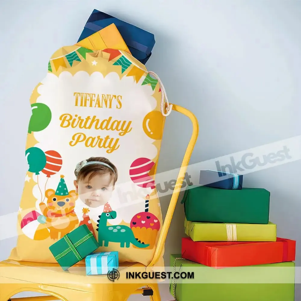 Happy Cute Kid Birthday String Bag Personalized Christmas String Bag