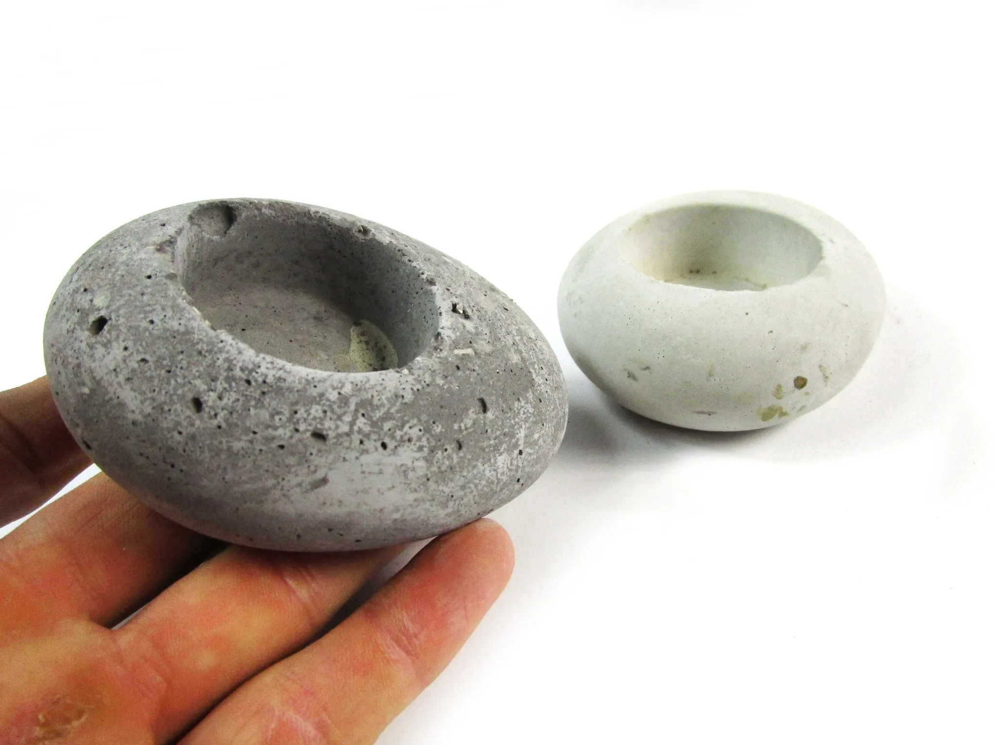 Interior Decor With Small Concrete Candle Holder, Rustic Style Candle Holder. Hand Made. FREE SHIPPING!