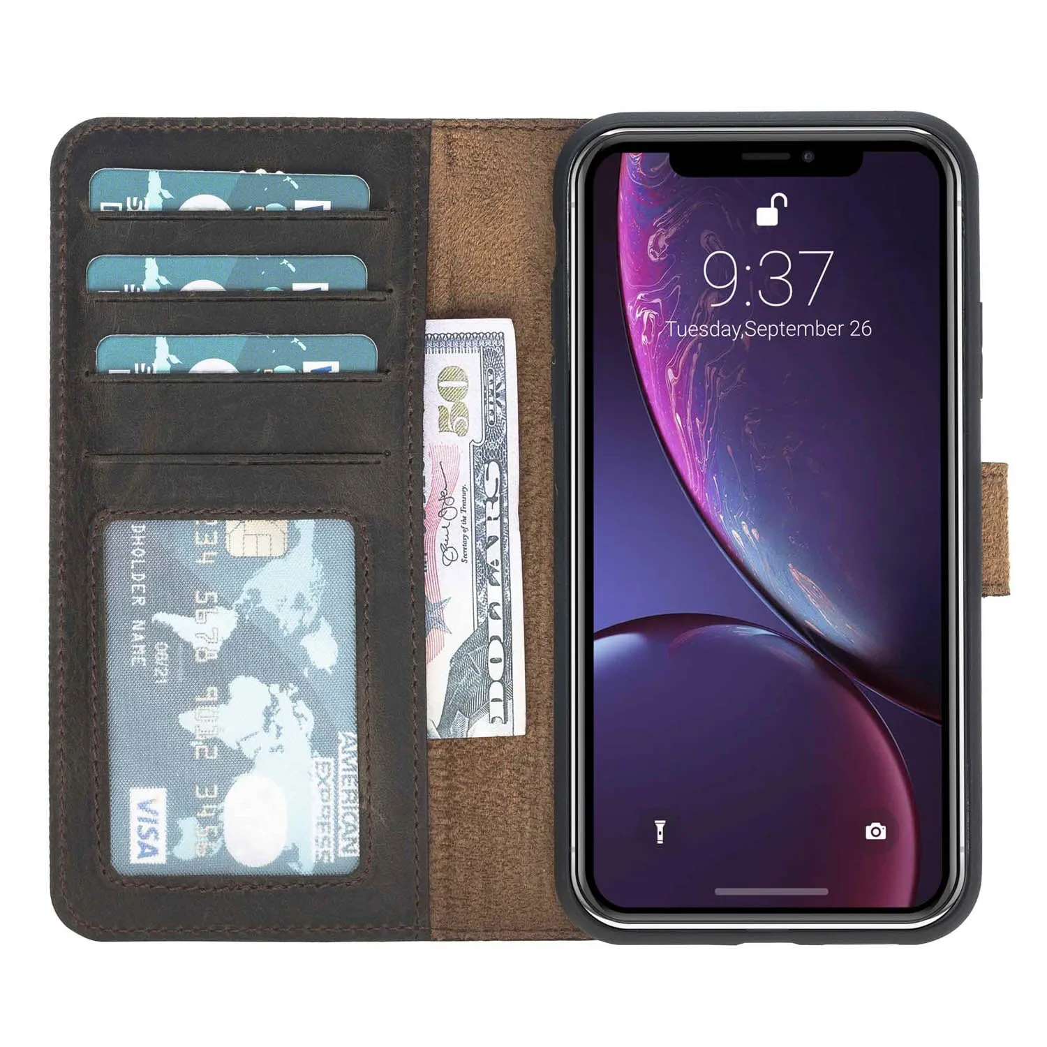 iPhone XR  Leather Wallet Case