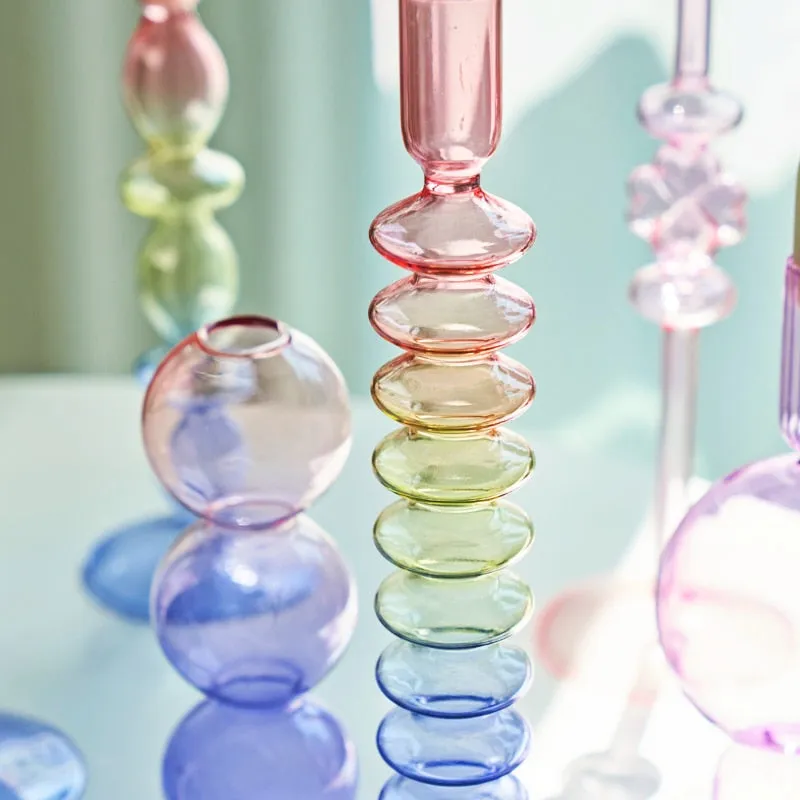It's a Rainbow Glass Candle Holder