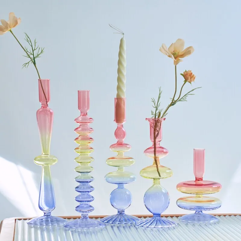 It's a Rainbow Glass Candle Holder