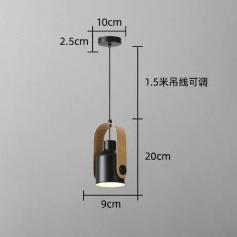 Japanese Style Log Art Bedside Chandelier Minimalist Design Lamp