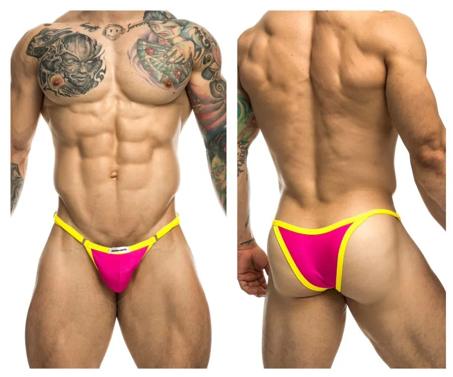 JUSTIN SIMON XSJ12 Bikini One Color Hot Pink
