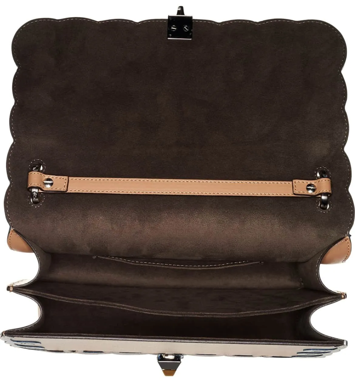 Kan I Scalloped Leather Shoulder Bag