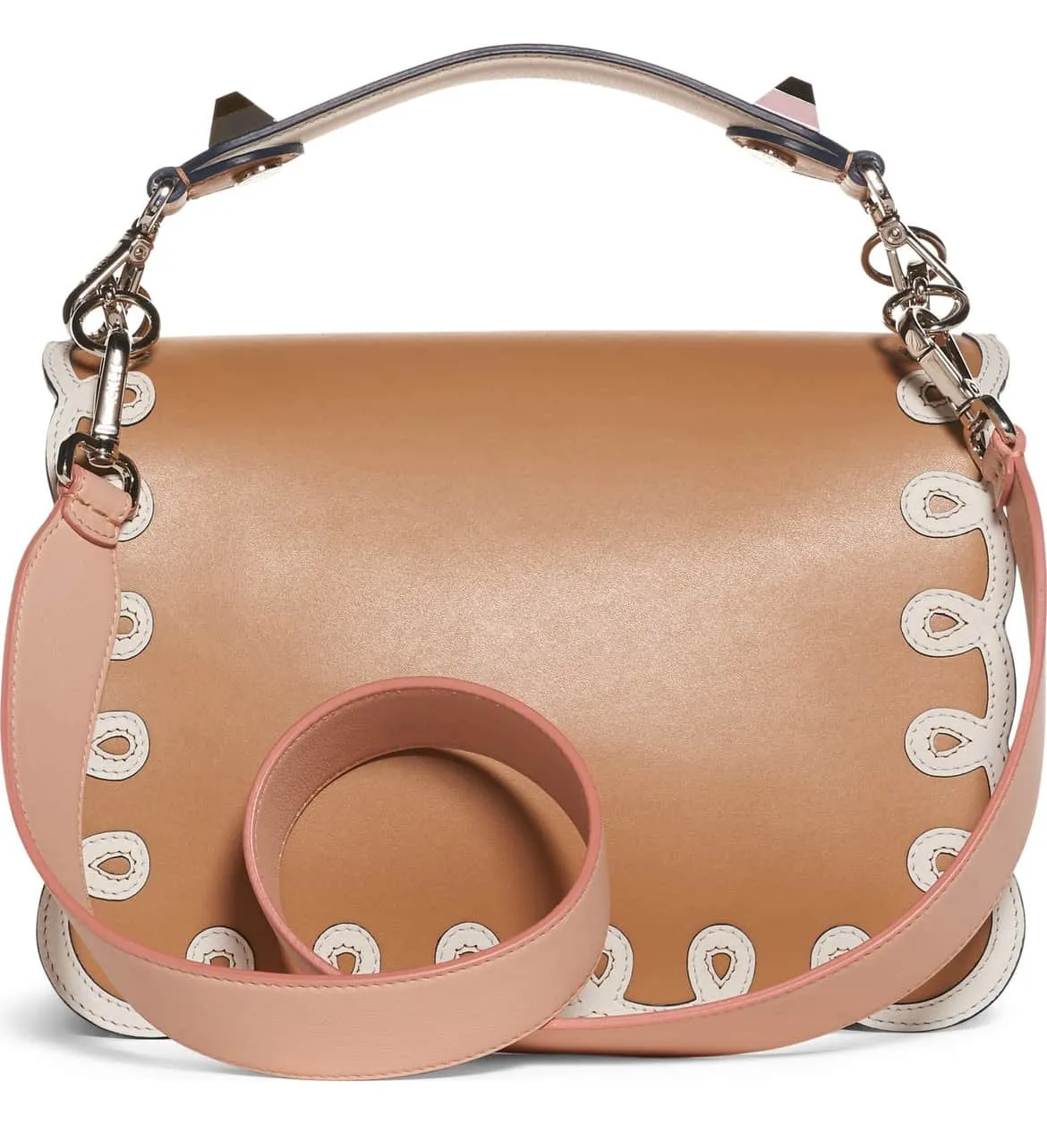 Kan I Scalloped Leather Shoulder Bag