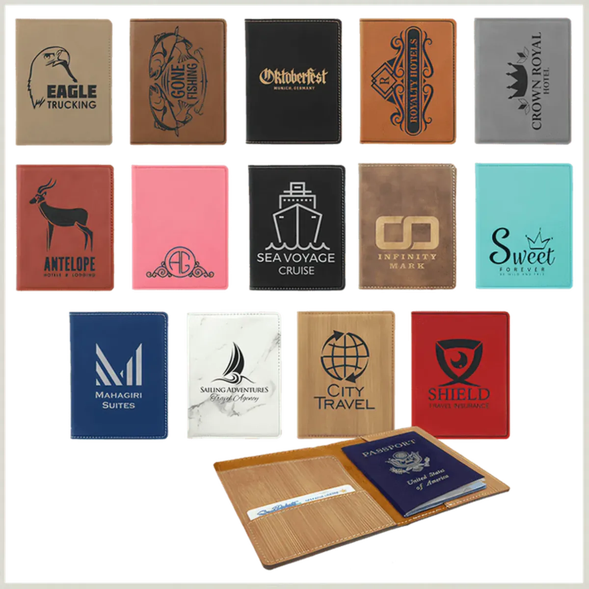 Leatherette Passport Holder (Various Colors)